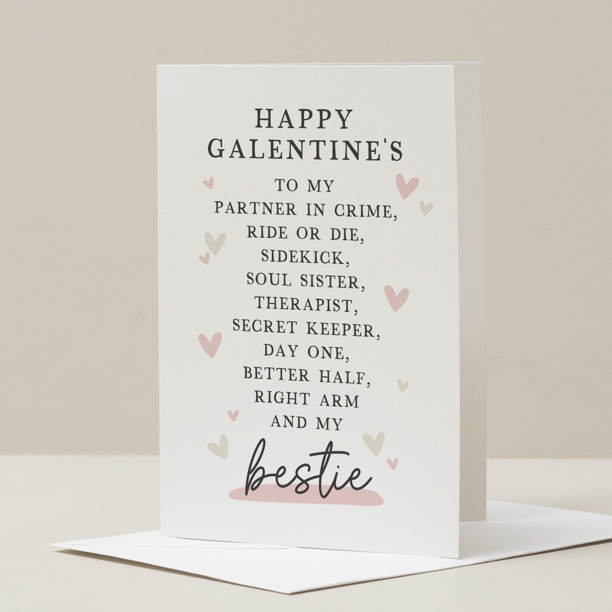 Galentines Day Card For Best Friend, Best Friend Valentine Card For Her, Happy Valentines Day Poem Bestie Card, Funny Bestie Valentines Card