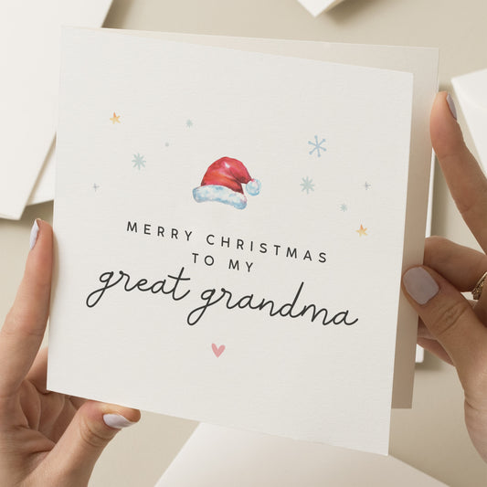 Christmas Card Great Grandma, Christmas Card For Grandma, Great Grandma Christmas Card Nan, Christmas Card For Nan, From Great Grandchild