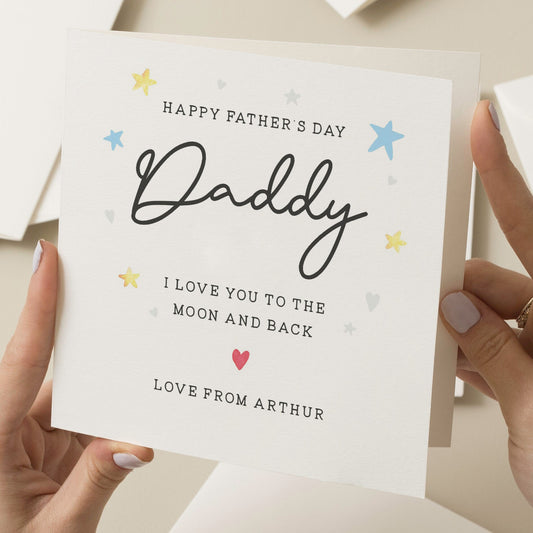 Personalised Happy Fathers Day Card From Son, From Daughter, Fathers Day Card To Dad, Cute Fathers Day Card For Him, For Dad, Father Card