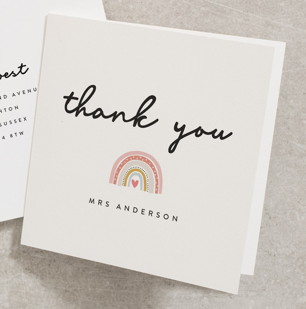 Thank You Card For Teachers, Personalised Teacher Card, Card For Teaching Assistant, Rainbow Nursery Card, School Teacher Card TC028