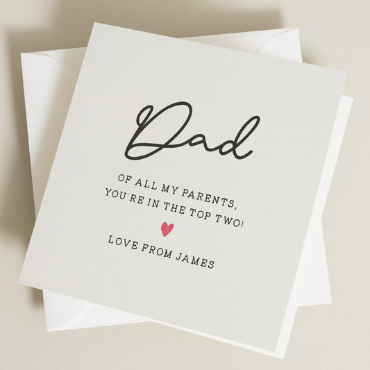 Funny Fathers Day Gift For Dad, Personalised Fathers Day Card, Joke Favourite Parent Card, Joke Card For Dad, Funny Card For Dad