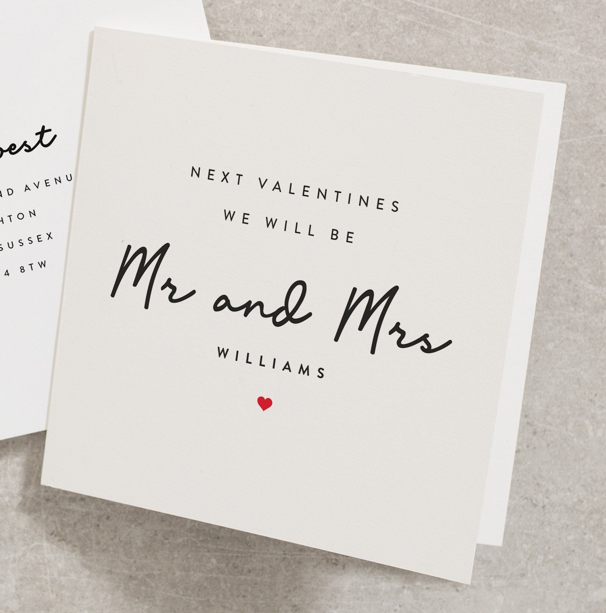 Future Husband or Wife to be Valentines Day Card, Personalised Next Valentines We Will Be Mr and Mrs Fiancé Valentines Day Card VC009