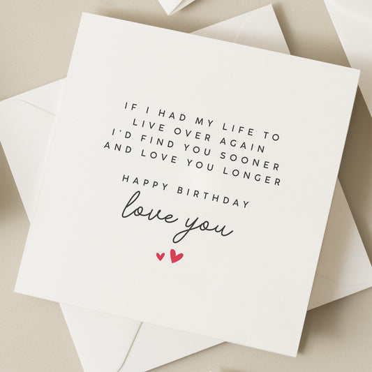 Boyfriend Birthday Card, Soulmate and Best Friend Birthday Card, Birthday Card For Girlfriend, Wife, Husband, Romantic Birthday Card For Him