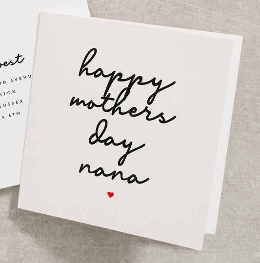 Happy Mothers Day Nana, Mothers Day UK, Mothers Day Card, Simple Mothers Day Card Nana, Grandma Mothers Day Card, Granny Mothers Day MD055