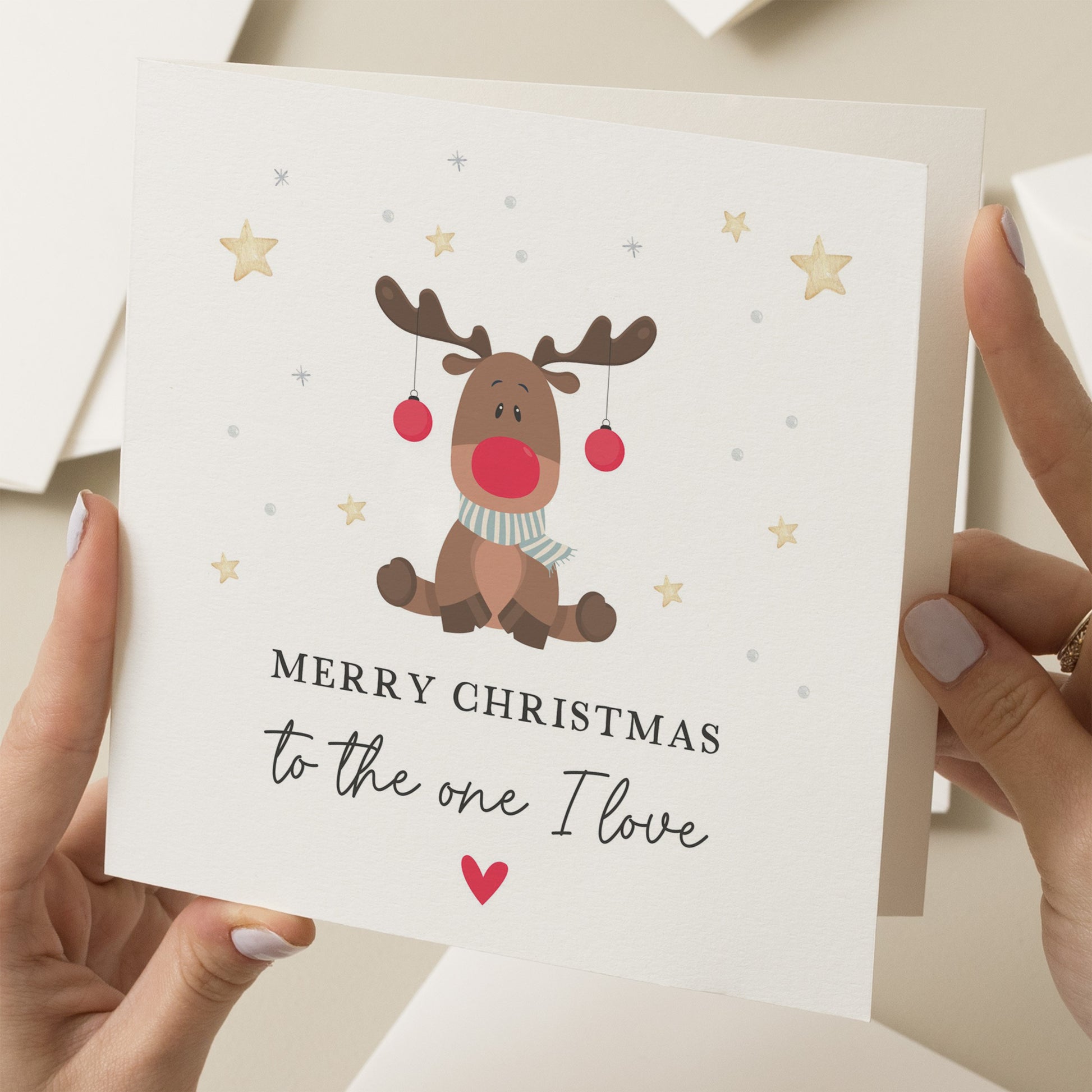 Reindeer Christmas Card, Cute Boyfriend Christmas Card, Husband Christmas Card, Girlfriend Christmas Card, Wife Christmas Card, Xmas