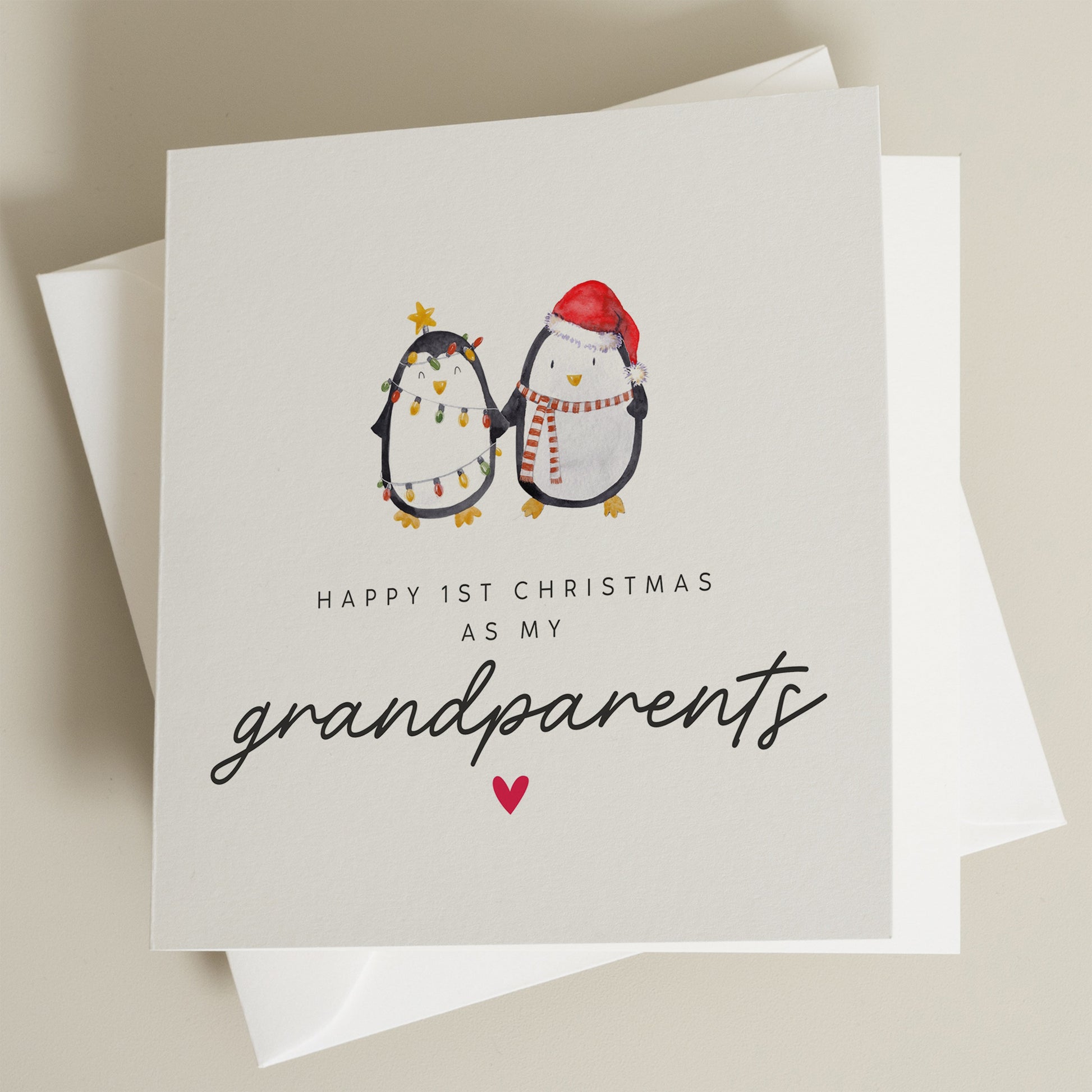 1st Christmas Card For Grandparents, Nan and Grandad Xmas Card, Grandma And Grandad Christmas Gift, Nanna and Papa Christmas Card