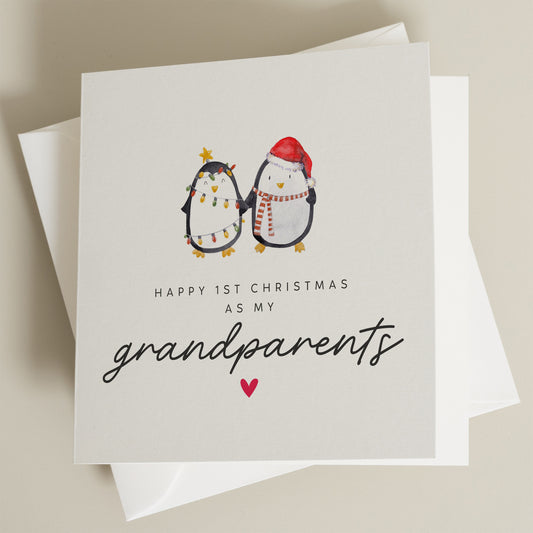 1st Christmas Card For Grandparents, Nan and Grandad Xmas Card, Grandma And Grandad Christmas Gift, Nanna and Papa Christmas Card