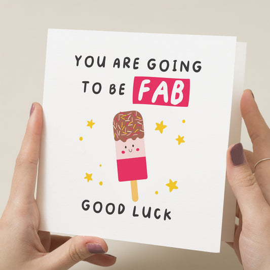 Good Luck Card For Friend, You Will Be Fab Card For Colleague, New Job Card, Coworker Good Luck Gift, Simple Good Luck Card To Friend