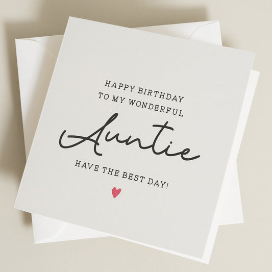 Wonderful Aunty Birthday Card, Birthday Gift To Aunt, Birthday Card For Auntie, Auntie Birthday Gift, Birthday Girl Card For Her