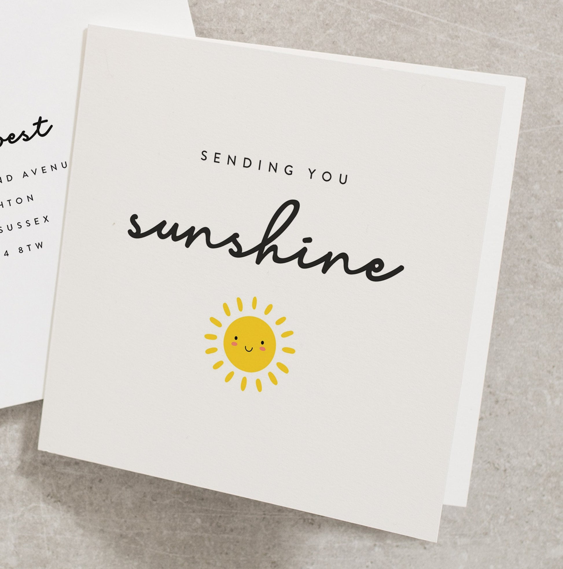 Sending You Sunshine Card, Hug Card, Thinking of You Card, Cheering Up Card For Best Friend, Cute Long Distance Card For Bestie TH023