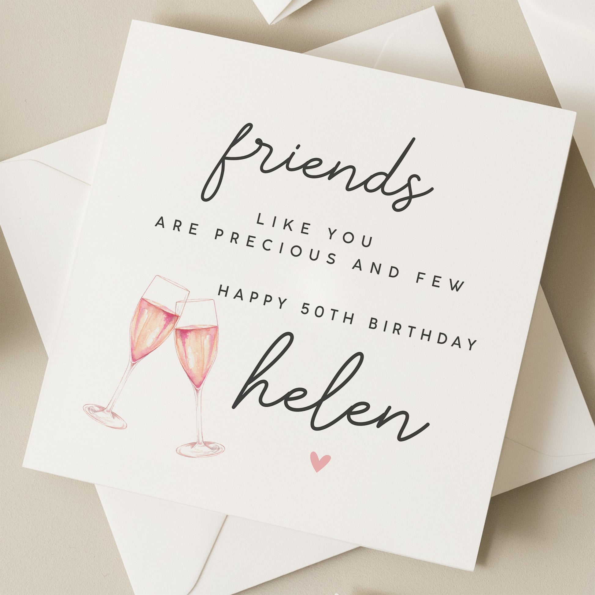 Personalised 50th Birthday Card For Friend, Happy Fiftieth Birthday Card, Best Friend 50th Birthday Card, 50th Birthday Gift For Her