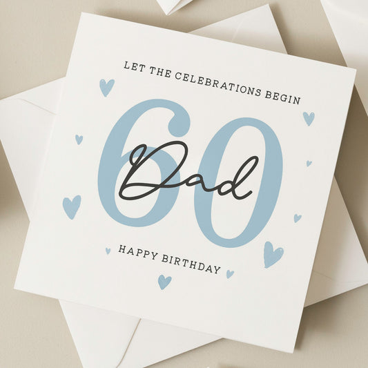 Birthday Dad Card, 60th Birthday Card For Dad, Sixtieth Birthday Dad Card, Happy Birthday Dad, 60th Birthday Gift, Father, Dad