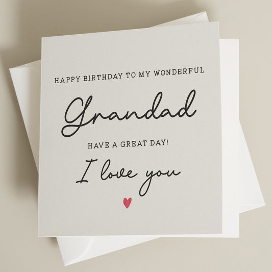 Wonderful Grandad Card, Birthday Card For Grandad, Birthday Gift To Grandad, Grandad Birthday Card, Grandpa Birthday Gift, For Pops