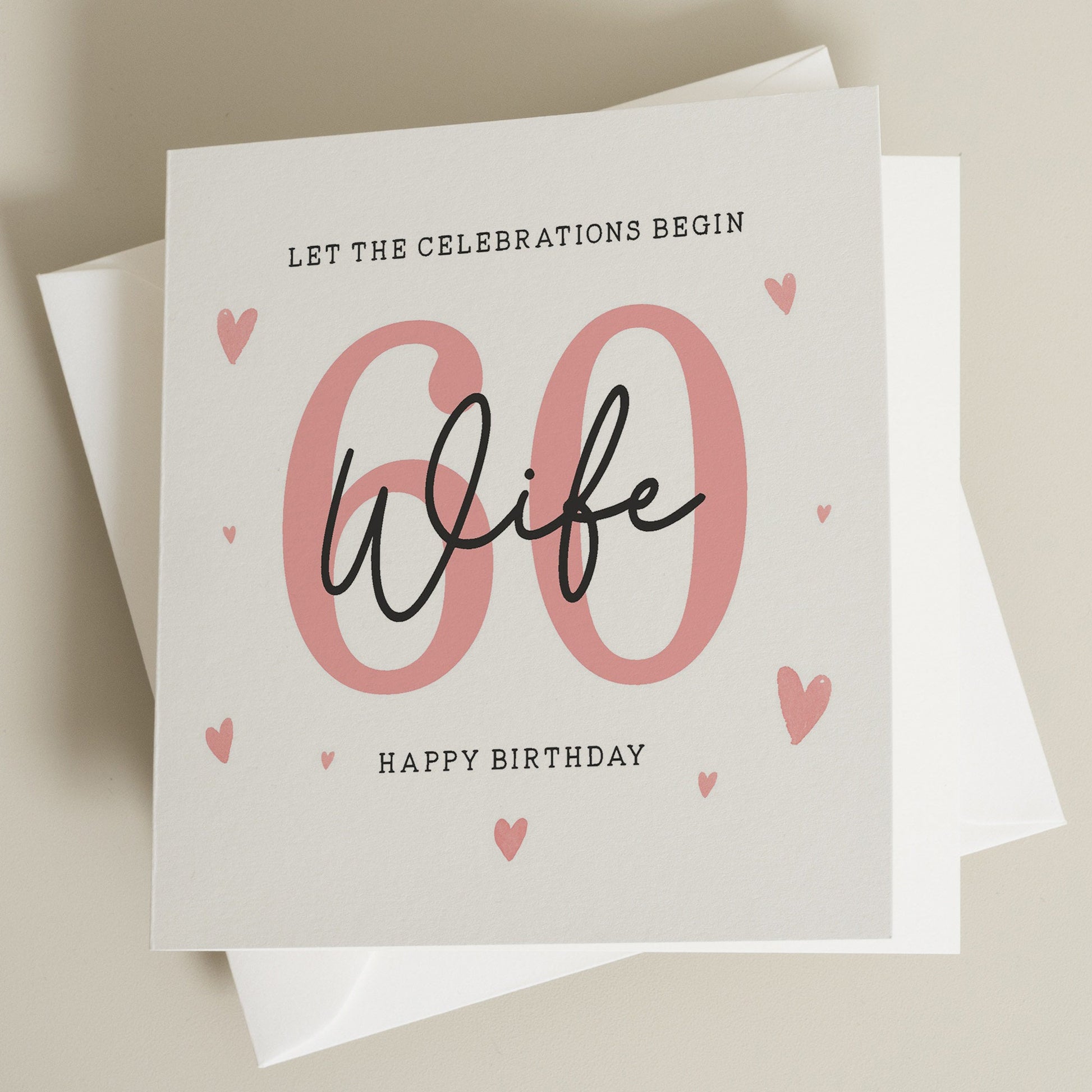 60th Birthday Card For Wife, Wife Sixtieth Birthday Card, Wife 60th Birthday Gift, Happy 60th Birthday Card For Her