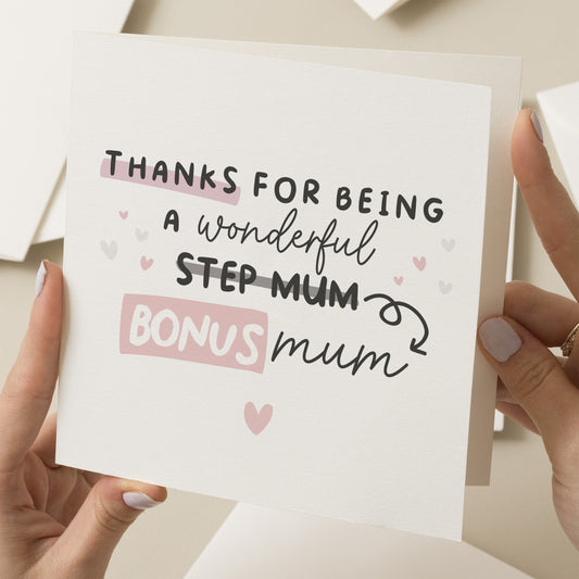 Step-Mum Mothers Day Card, Bonus Mum Mothers Day Card For Step-Mum, Mothers Day Card To Step-Mum, Step-Mum Gift, Mothers Day Gift