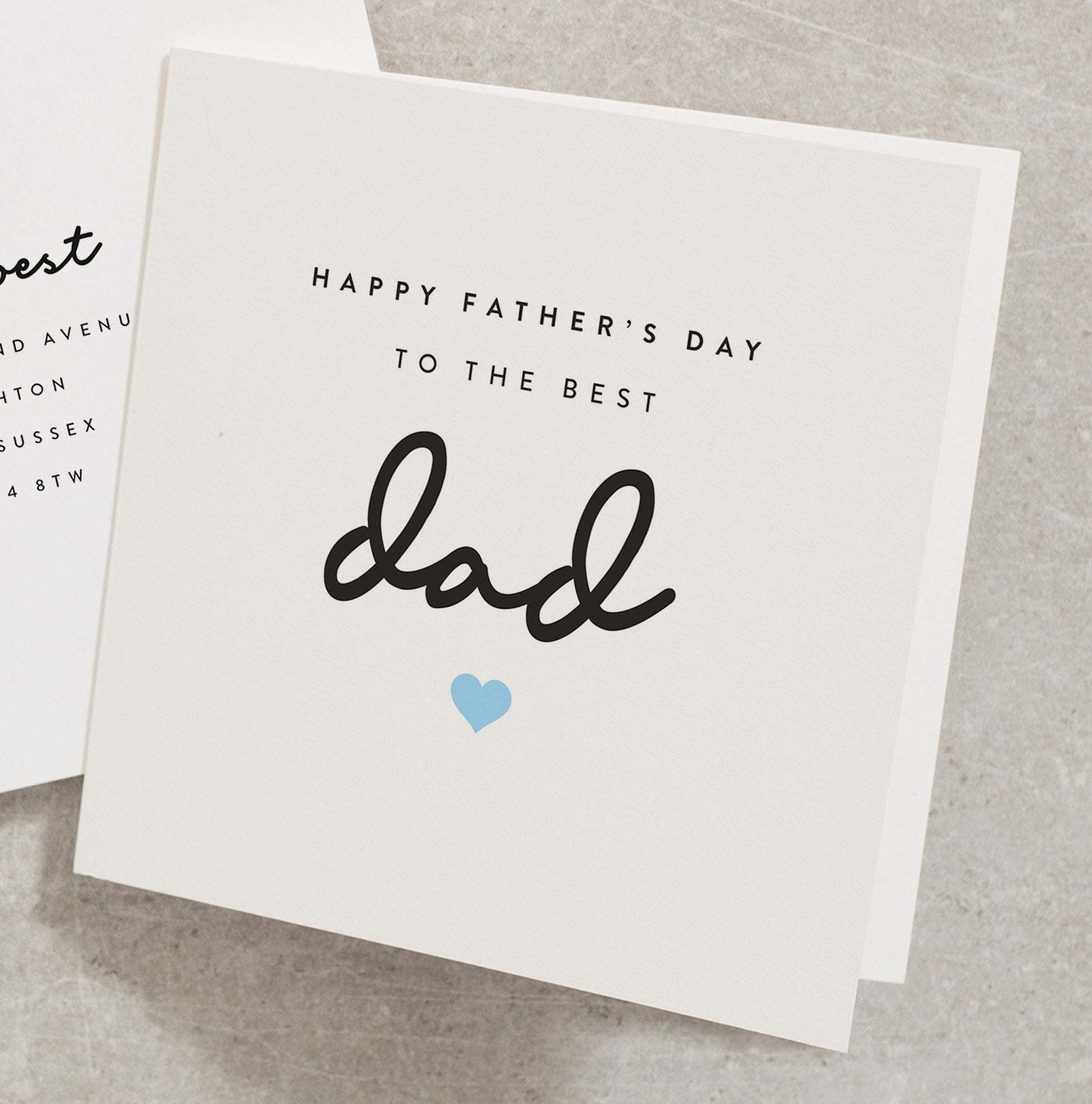 Fathers Day Card For Dad, Grandad, Cute Happy Fathers Day To The Best Day, Best Daddy Card, Blue Heart Card For Dad, Fathers Day Gift FD079