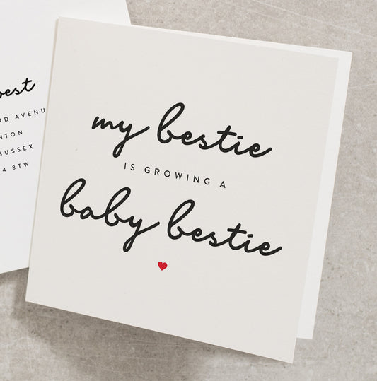 My Bestie Is Pregnant Card, Amazing News On Your Pregnancy Card, Pregnancy Card For Mummy To be. Parents To Be Pregnancy Card PG007