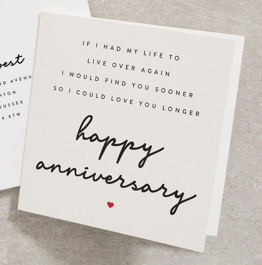 Anniversary Card With Poem For My Husband, Wife Anniversary Poem Card, Anniversary Poem Card, Boyfriend Anniversary Card With Poem AN018