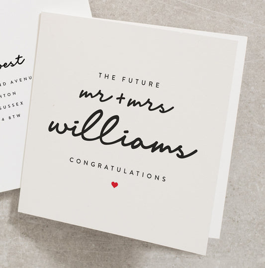 The Future Mr + Mrs Engagement Card, Personalised Engagement Card, Mr and Mrs Engagement Card, Future Mr & Mrs Engagement Card EN015