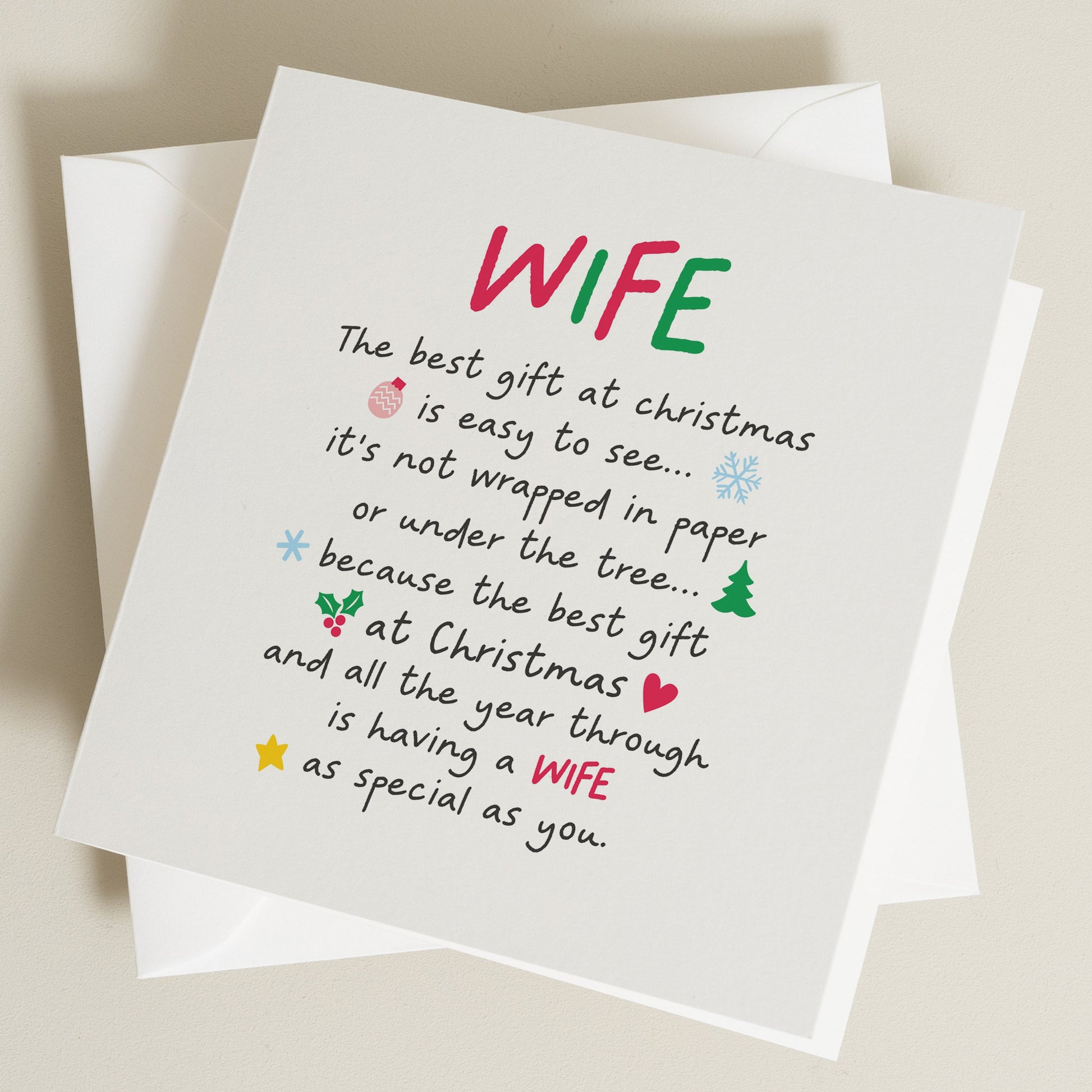 Wife Christmas Poem Card, Funny Personalised Christmas Card, Wife Christmas Card, Romantic Christmas Card, Christmas Card For Wife