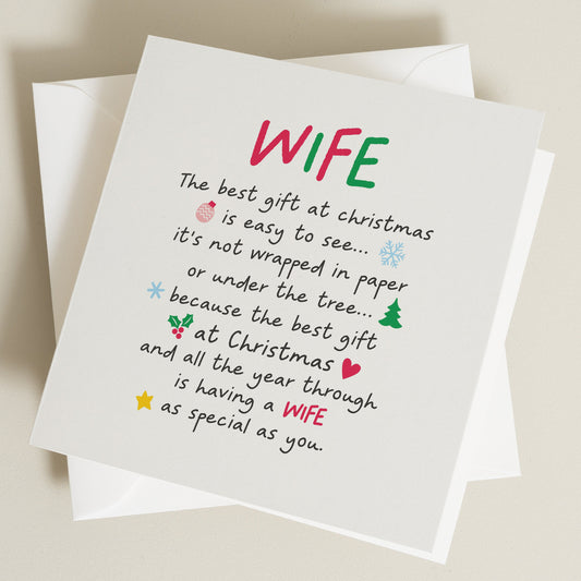 Wife Christmas Poem Card, Funny Personalised Christmas Card, Wife Christmas Card, Romantic Christmas Card, Christmas Card For Wife