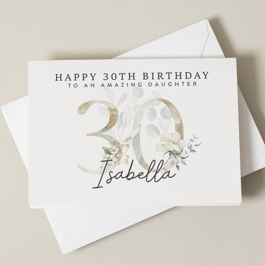 Personalised 30th Birthday Card For Daughter, Thirtieth Birthday Card For Her, 30th Birthday Card, Daughter 30th Birthday Gift For, Woman