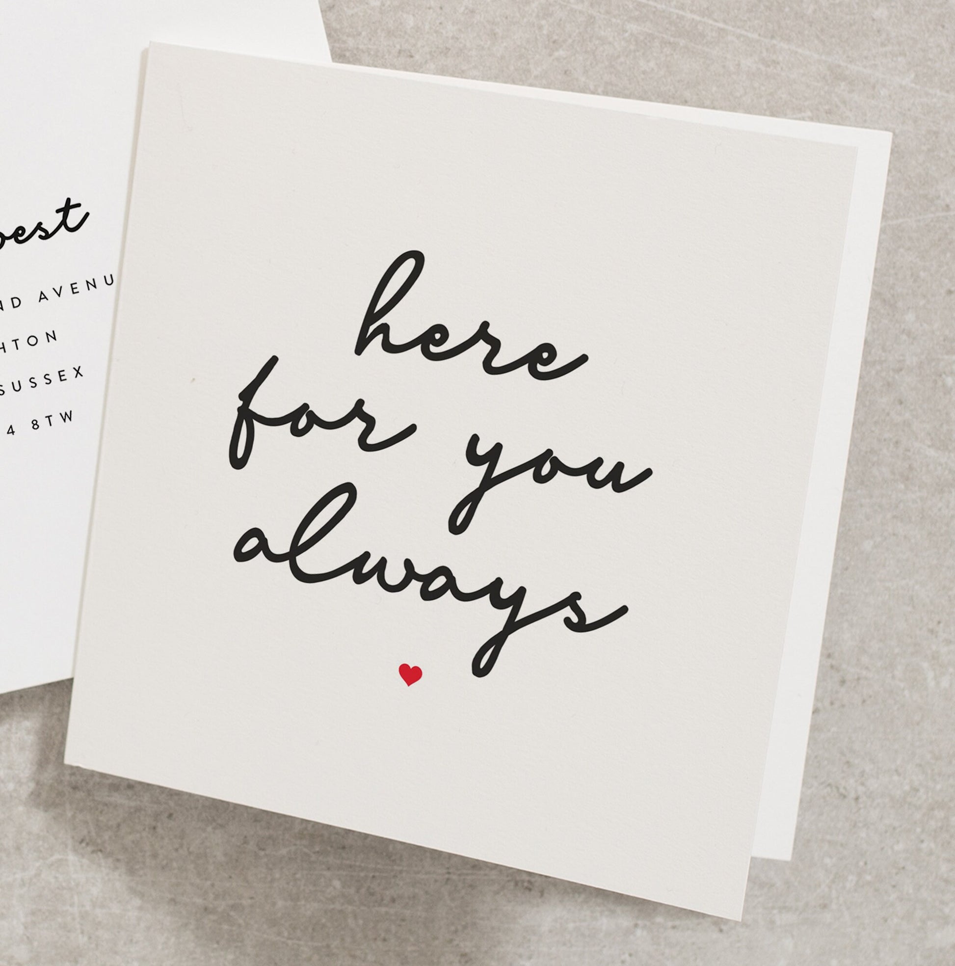 Here For You Always Card, Thinking of You Card, Sympathy Card, Bereavement Card For Friend, Condolence Card For Best Friend, Family TH012