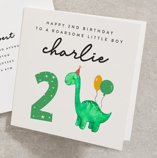 Happy 2nd Birthday Card For Son, Happy Birthday For Little Boy Card, Personalised Little Boy 2nd Birthday Card, Second Birthday Card BC944