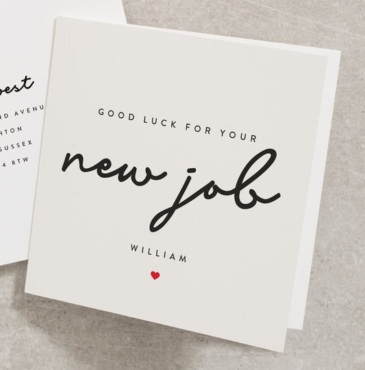 Good Luck On Your New Job Card, Personalised Good Luck Card, The Next Chapter Good Luck Card, Best of Luck Card, New Job Card GL005