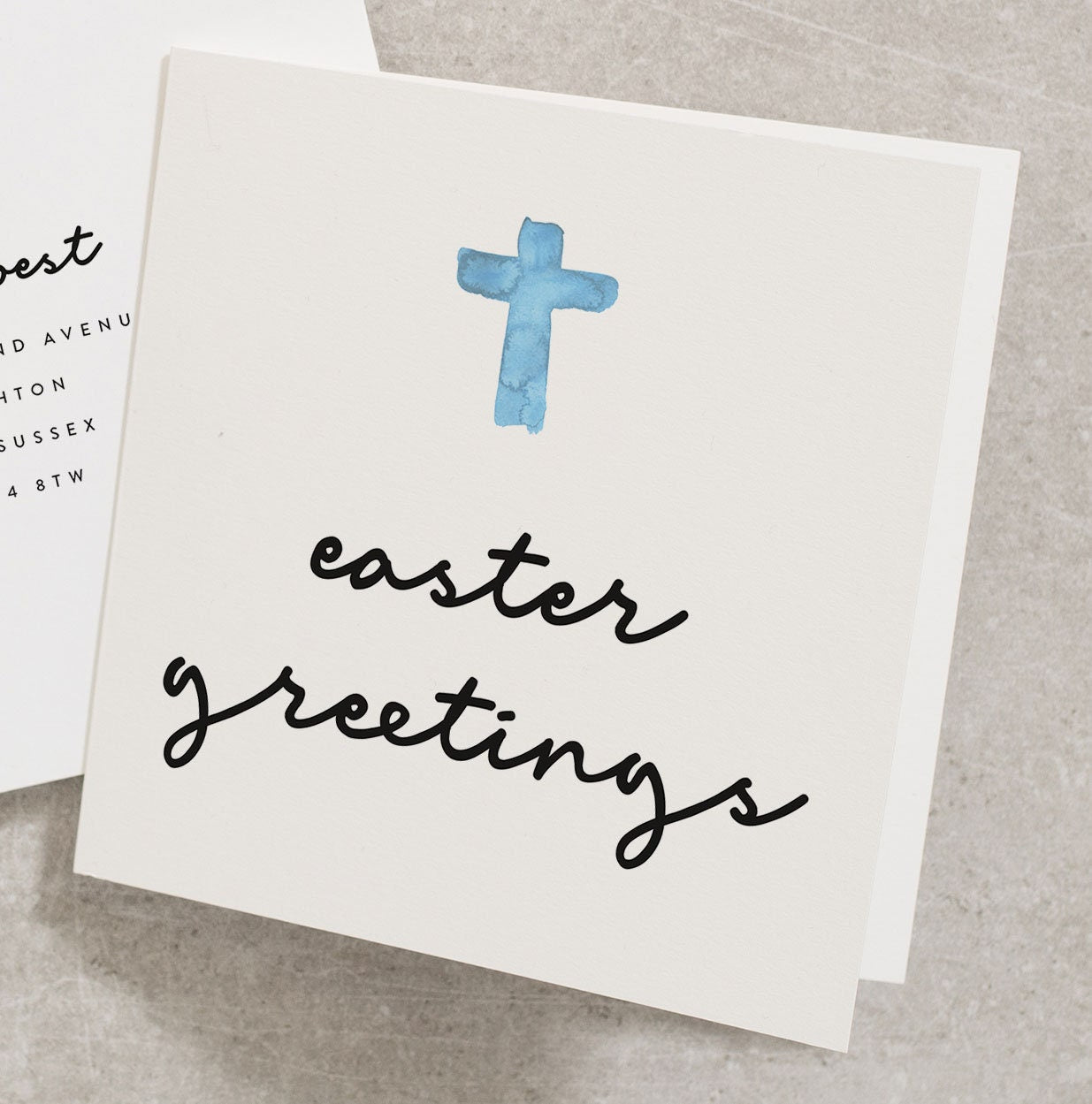 Easter Greetings, Happy Easter Card, Religious Easter Card, Cross Easter Card, Christian Easter Card, Watercolour Easter Card EC041