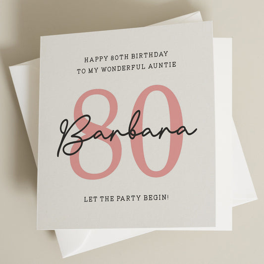 80th Auntie Birthday Card, 80th Birthday Card For Aunt, Auntie 80th Birthday Gift, Aunty Eightieth Birthday, Milestone Birthday