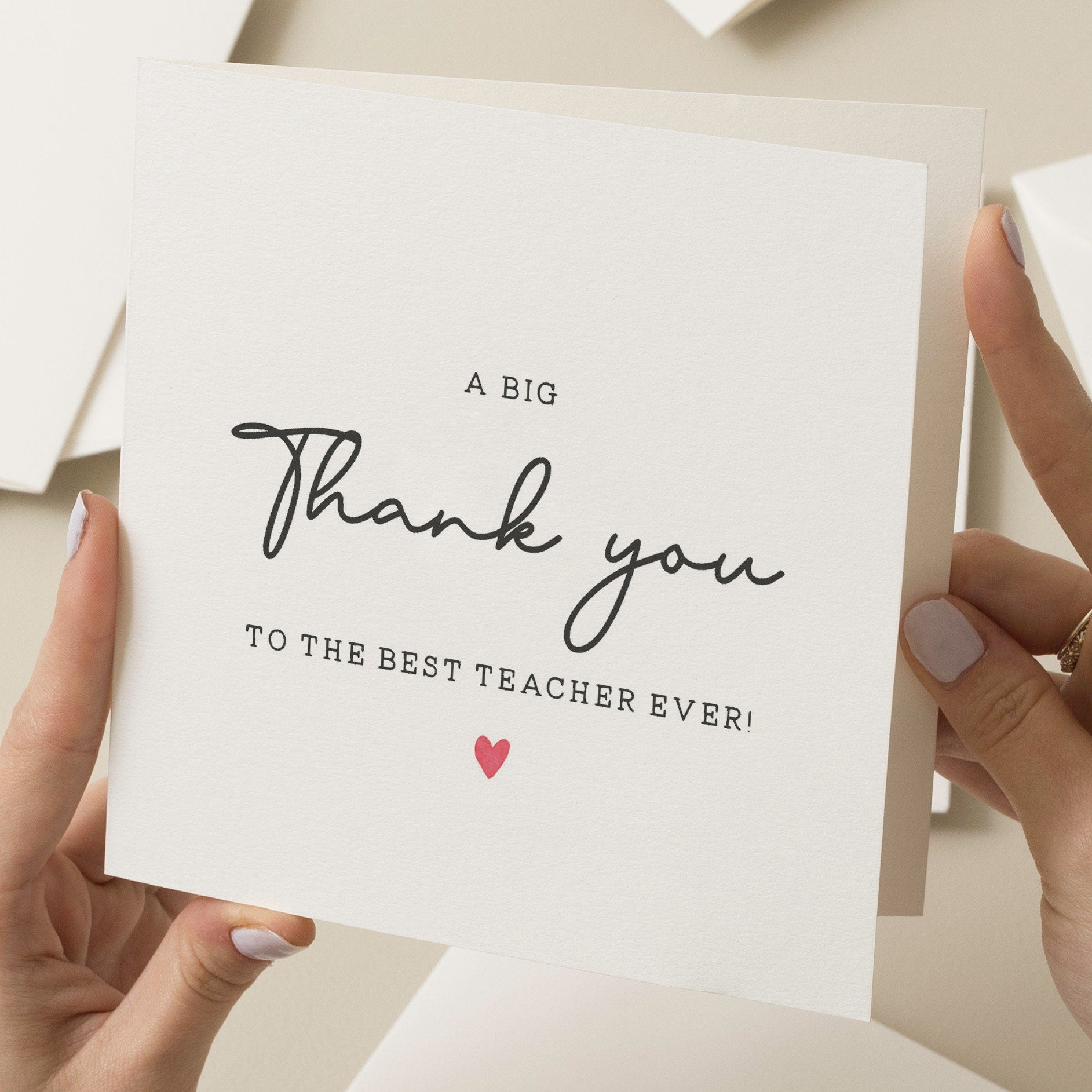 A Big Thankyou To Teacher Card, Simple Teacher Thank You Card, Teacher Appreciation Card, End Of Term Card For Special Teacher