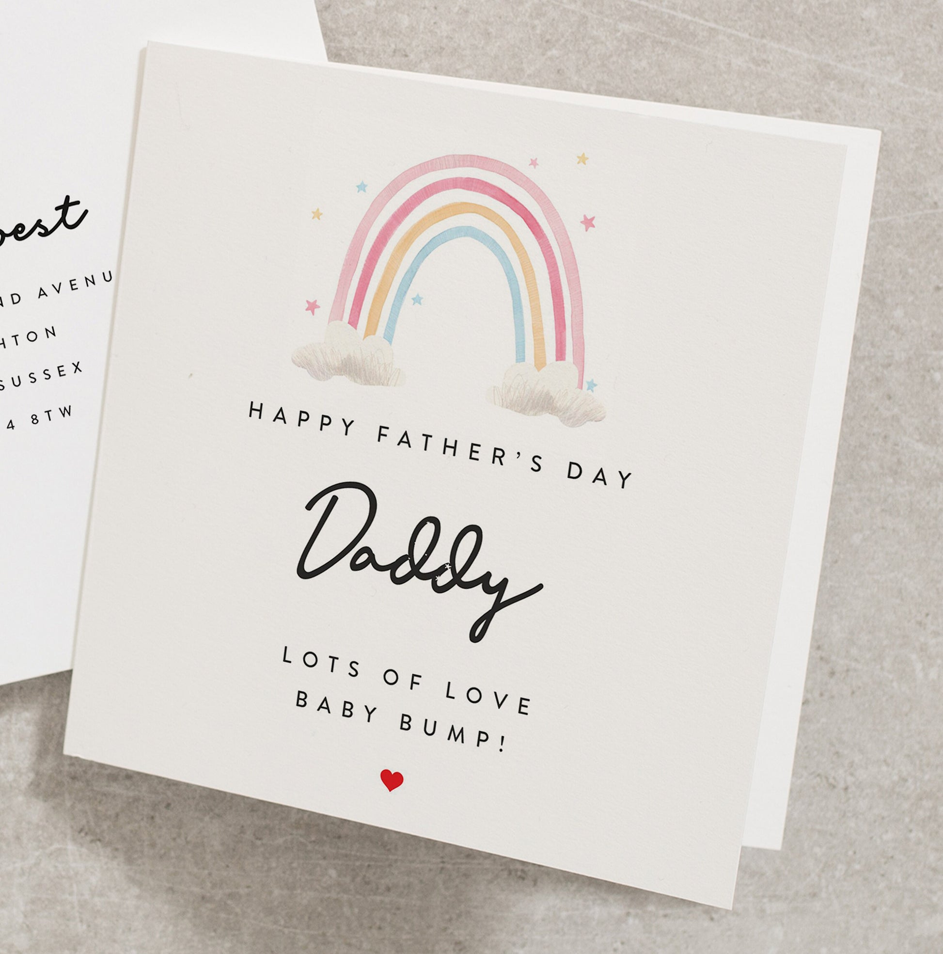 Daddy To Be Father&#39;s Day Card, To My Daddy To Be Card, Father&#39;s Day Card From Bump, Rainbow Card, Personalised Daddy To Be Card FD201