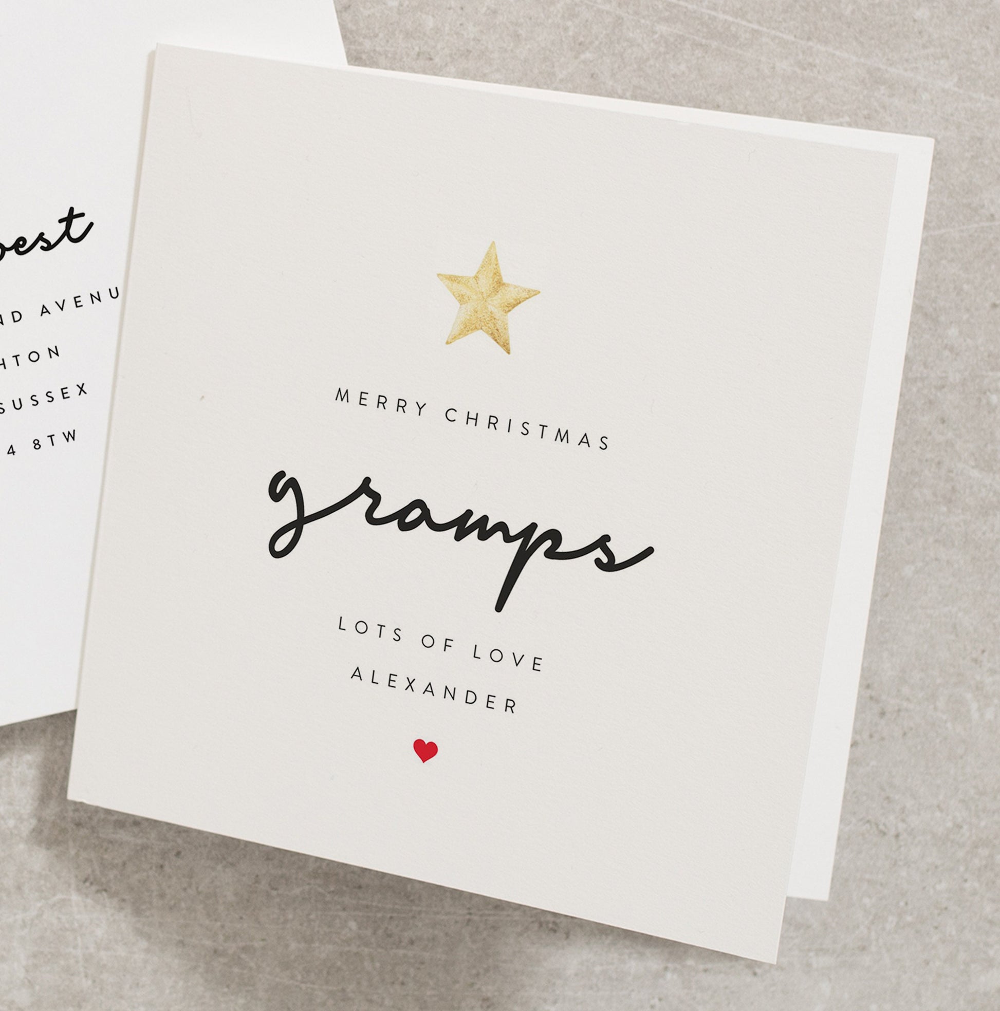 Merry Christmas Gramps Card, Gramps Christmas Card, Personalisation Christmas Gramps Card, Christmas Card For Gramps CC313