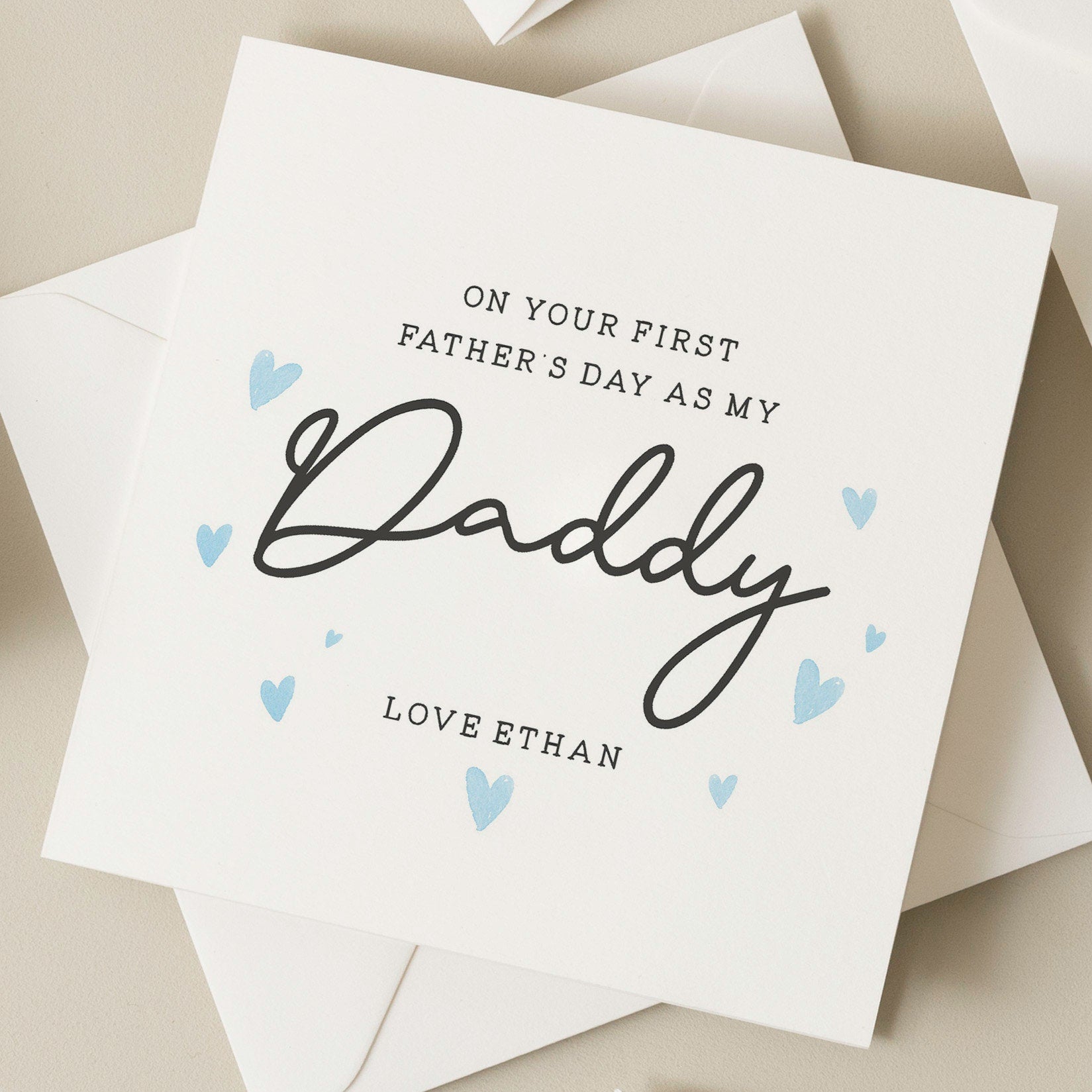 Personalised Fathers Day Card For New Dad, First Fathers Day Card From Son, 1st Fathers Day Card From Baby, Cute Card For Dad, For Daddy