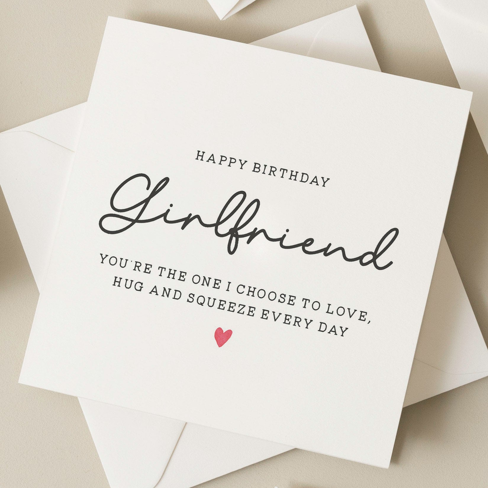 Cute Girlfriend Card, Birthday Card For Her, Birthday Card For Girlfriend, Simple Birthday Card For Her, Romantic Card, Gift For Girlfriend