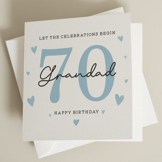 Birthday Gift For Grandad, 70th Birthday Grandad Card, Card For Grandad, For Him, 70th Birthday Gift To Grandad, Grandad Milestone Birthday