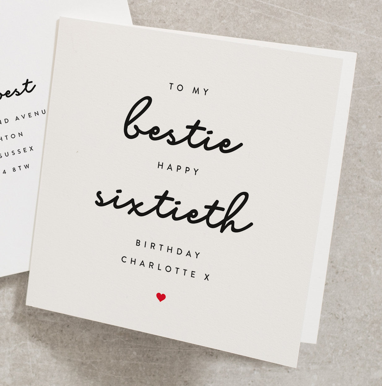 Best Friend Birthday Card, To My Bestie Happy Sixtieth Birthday, Any Name, Personalised 60th Birthday Card For Friend, Custom BC629