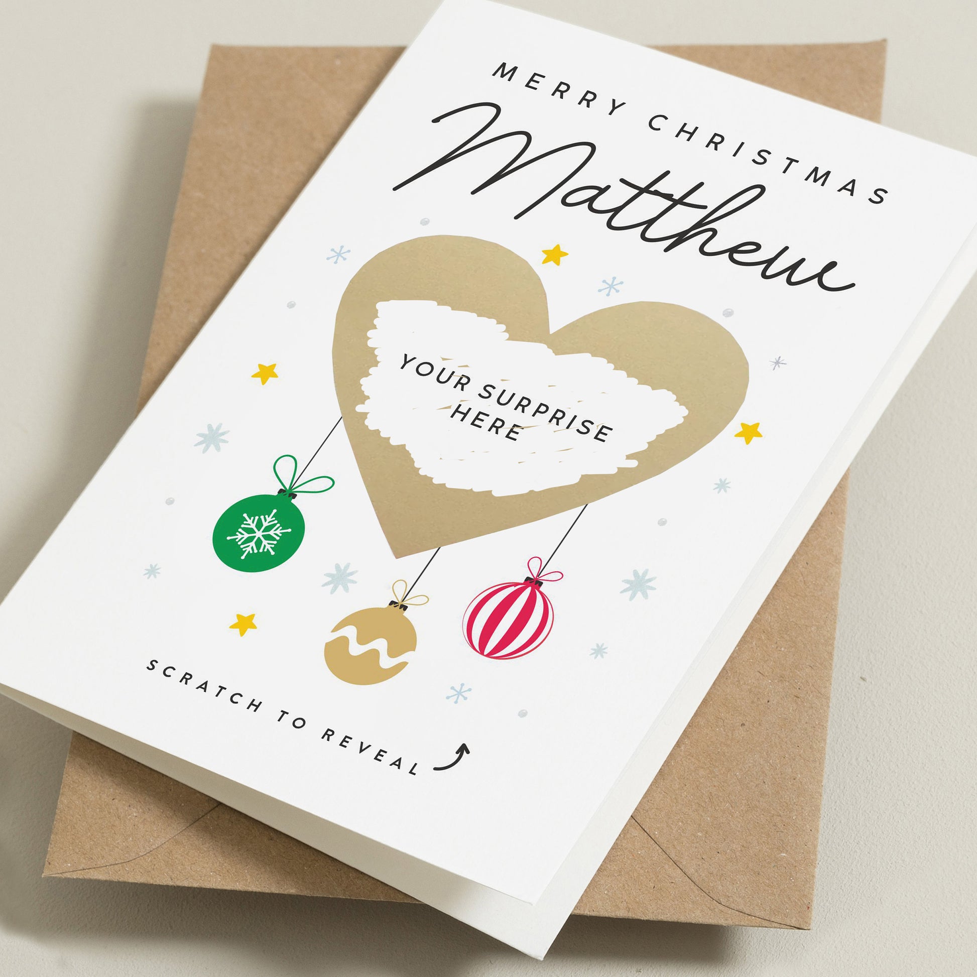 Scratch To Reveal Christmas Card, Husband Surprise Scratch, Card For Girlfriend, Personalised Friend Surprise Christmas Card, Surprise Gift