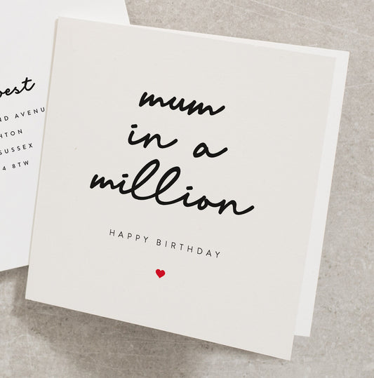 Special Mum birthday Card, Mum In A Million Card, Birthday Card Mum, For Mum, Mum UK, Mum Birthday Card BC056