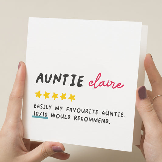 Auntie Birthday Card, Personalised Birthday Auntie Card, Favourite Aunt Gift For Her, Gift For Auntie, Gift For Her, Aunty, For Aunt