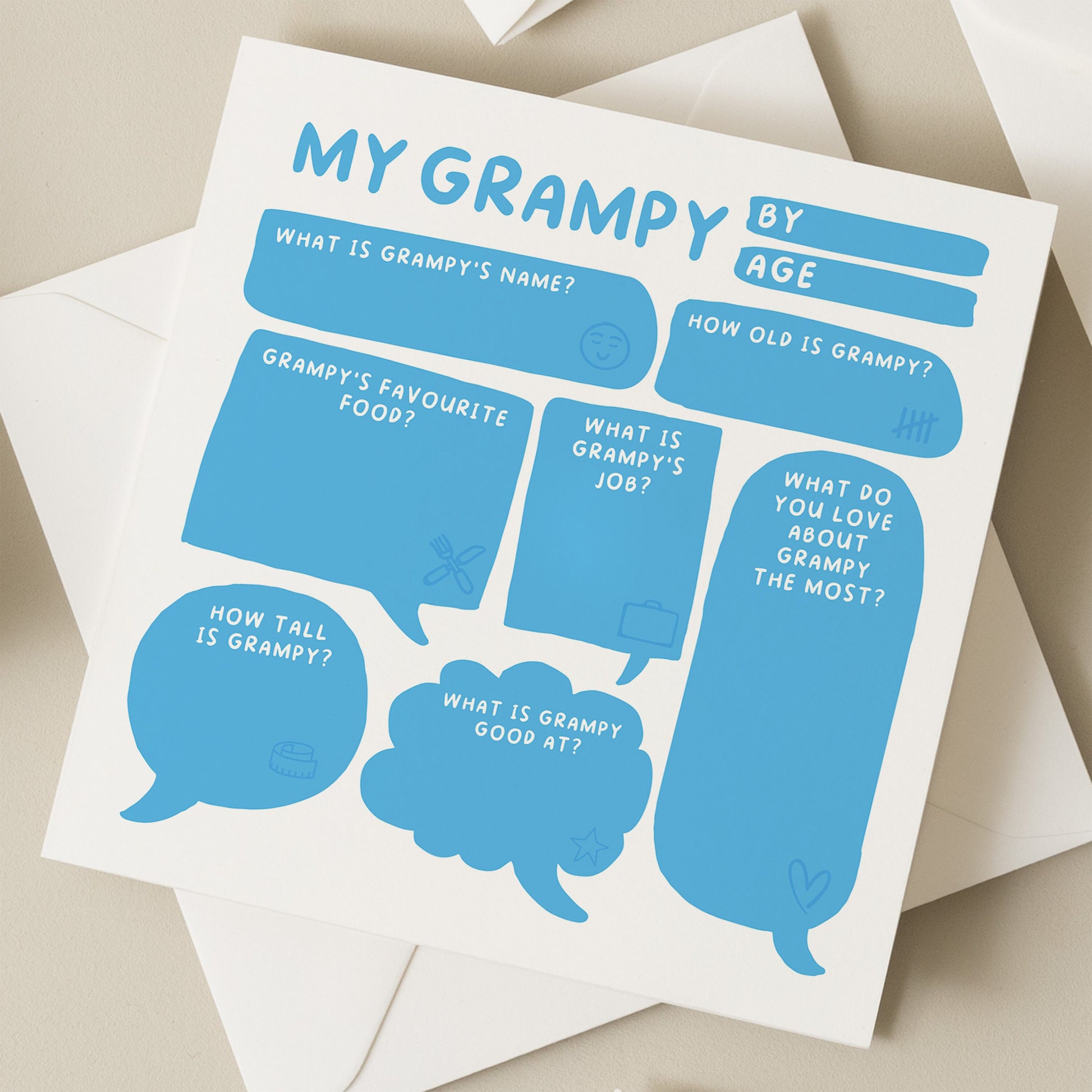 Grampy Birthday Card, Grandad Birthday Card, Happy Birthday Card, Grandad Birthday Gift, Birthday Card For Grandad, Fill In Blanks