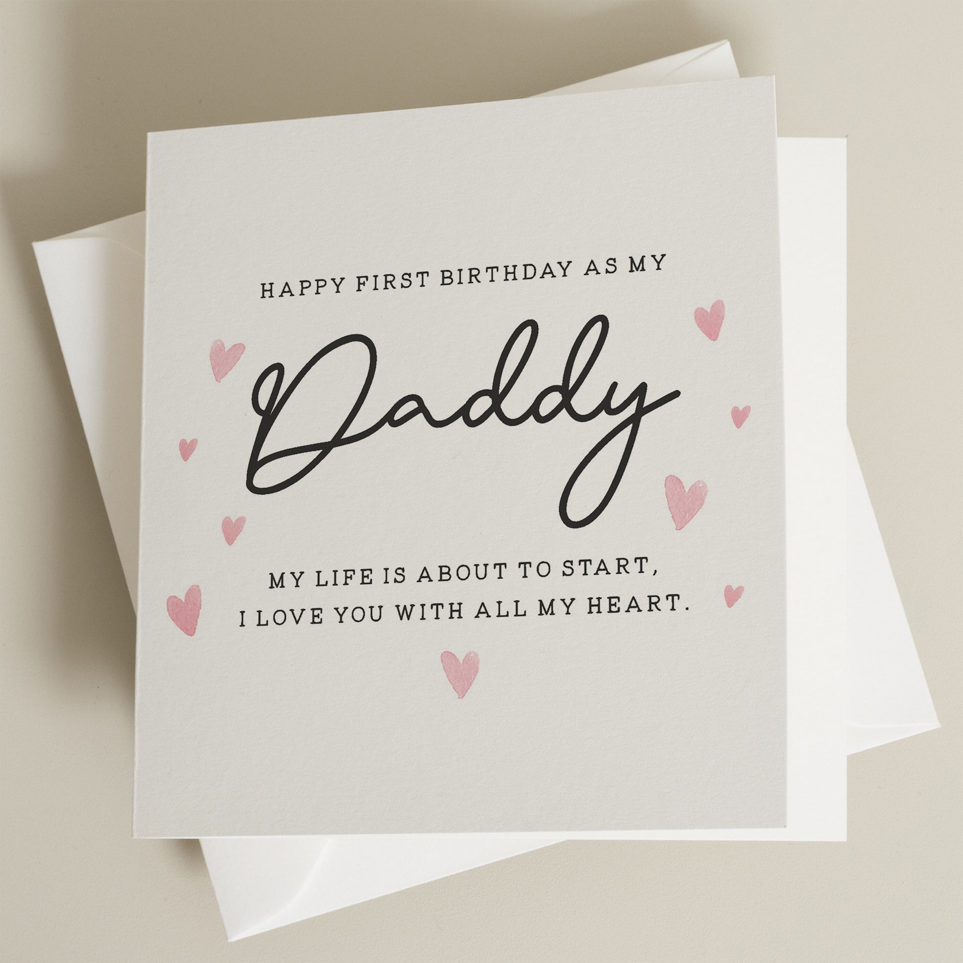 First Birthday As My Daddy Card, 1st Birthday As Dad Card, Personalised 1st Birthday As Daddy, Cute Birthday Gift For Daddy, Dad