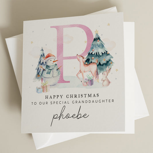 Granddaughter Christmas Card, Christmas Card For Granddaughter, Personalised Christmas Card Girl, Special Christmas Card Granddaughter, Xmas