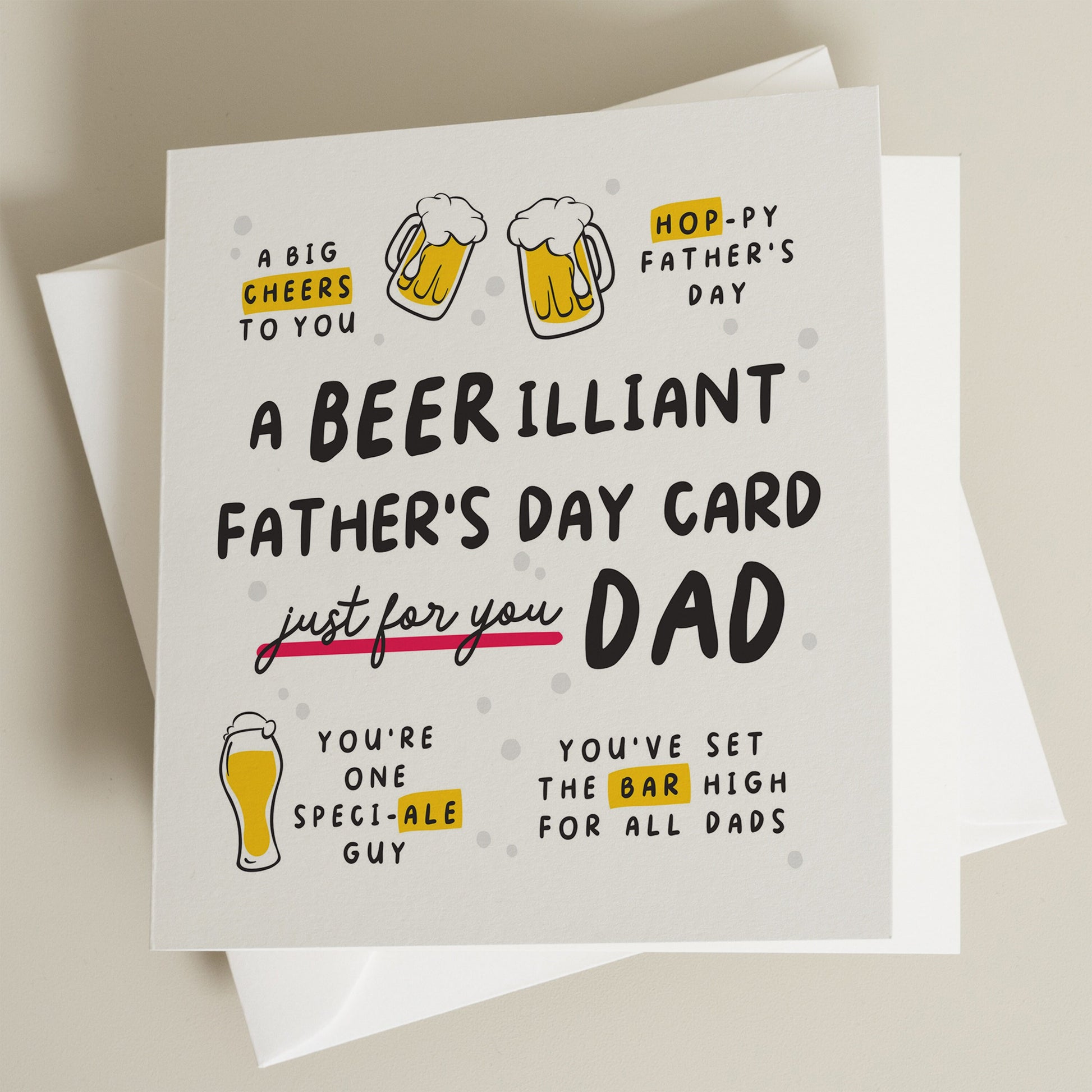 Beer Fathers Day Card, Dad Joke Fathers Day Card, Pun Gift For Dad, Happy Fathers Day Dad, Beer Lover Gift For Him, Just For You Dad