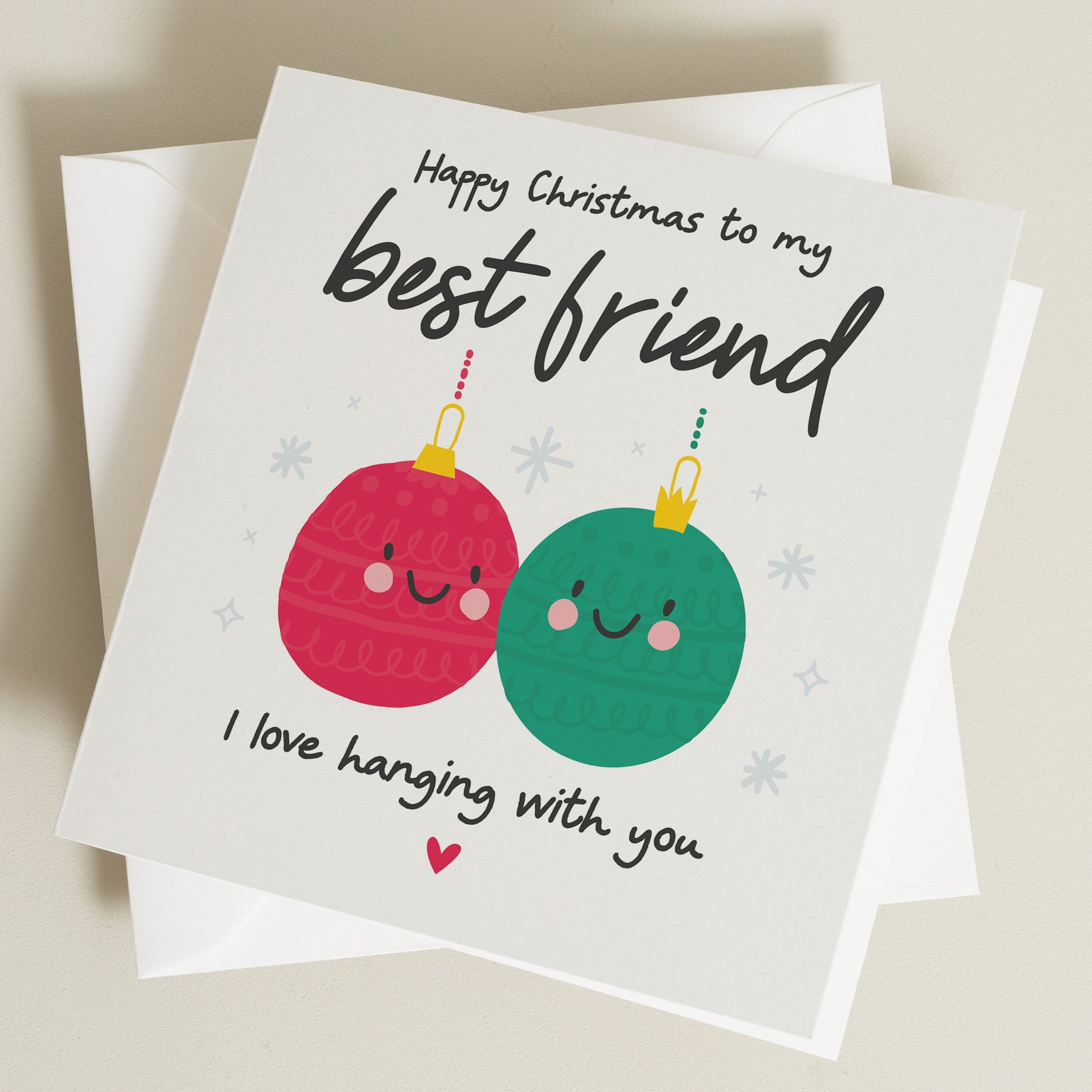 Personalised Best Friend Christmas Card, Bestie Christmas Card, Romantic Christmas Card For Her, Friend Christmas Card, Friend Christmas