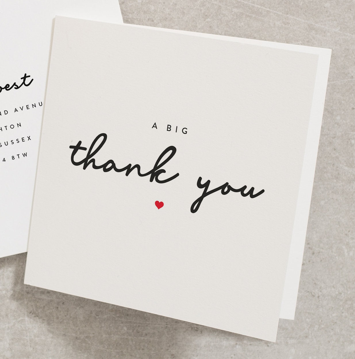 Simple Thank You Card, Little Card Big Thank You, Thankful Card, Card For Her, Teacher Card, Key Worker Card, Thank You Greeting Card TY005