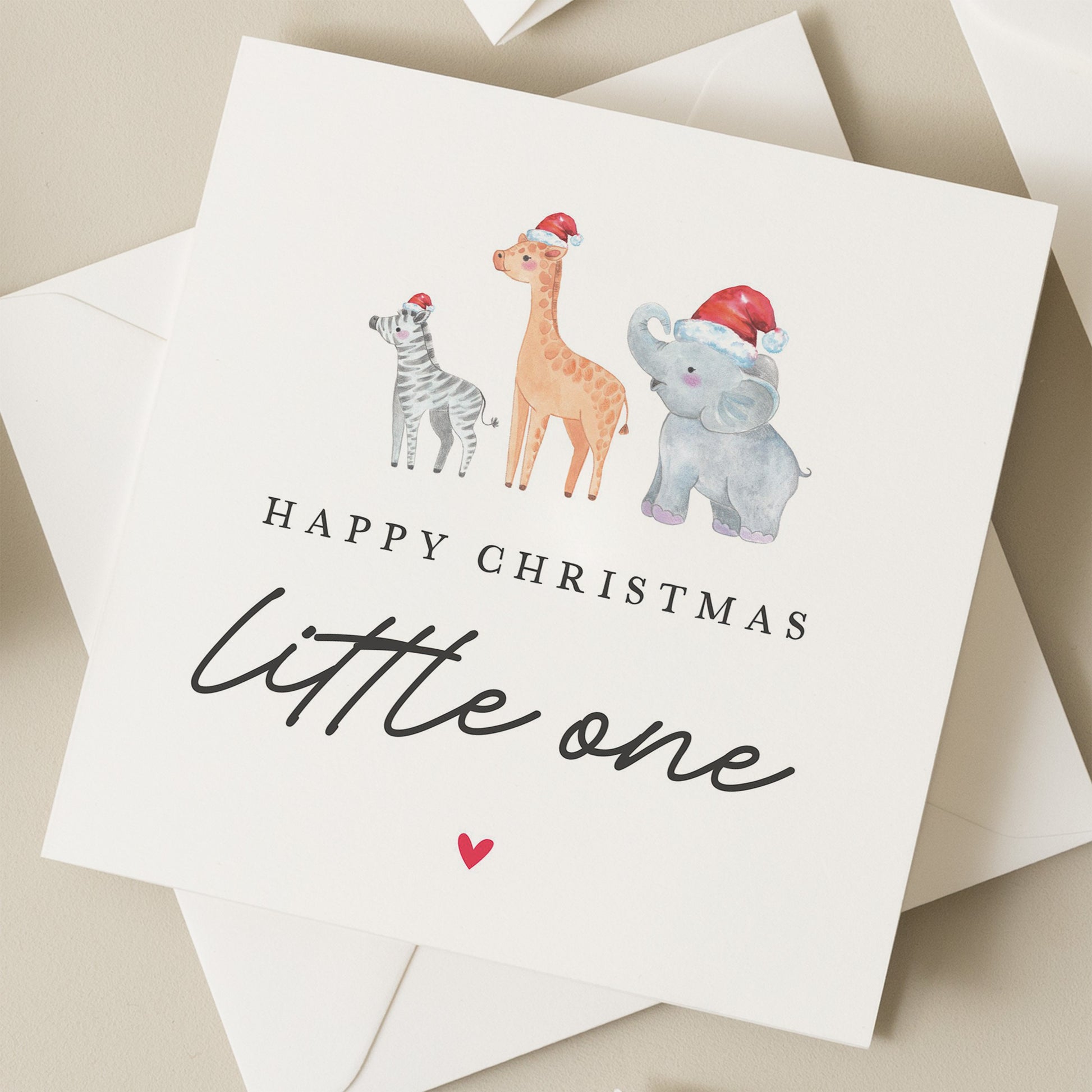 Christmas Card For Daughter, Animal Christmas Card For Baby Boy, Girl, Christmas Card for Children, Kids Christmas Card