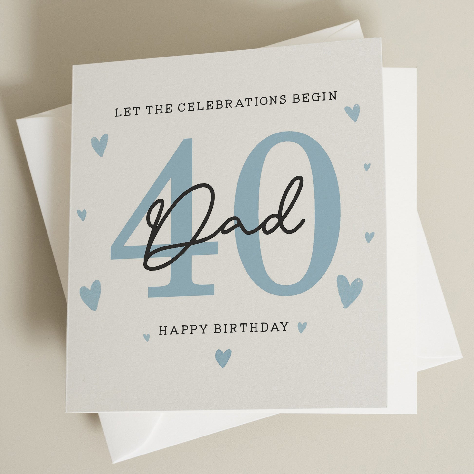 Birthday Dad Card, 40th Birthday Card For Dad, Fortieth Birthday Dad Card, Happy Birthday Dad, 40th Birthday Gift, Father, Dad