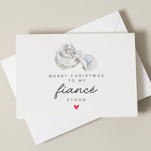 Personalised Fiancé Christmas Card, Christmas Gift For Fiance Poem, Romantic Christmas Card, Christmas Card To Partner, Xmas Card For Him